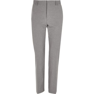 Grey slim fit smart suit trousers